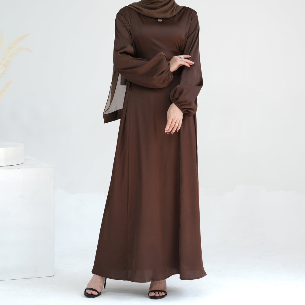Get trendy with Sandra Long Sleeve Maxi Dress - Brown - Dresses available at Voilee NY. Grab yours for $59.90 today!