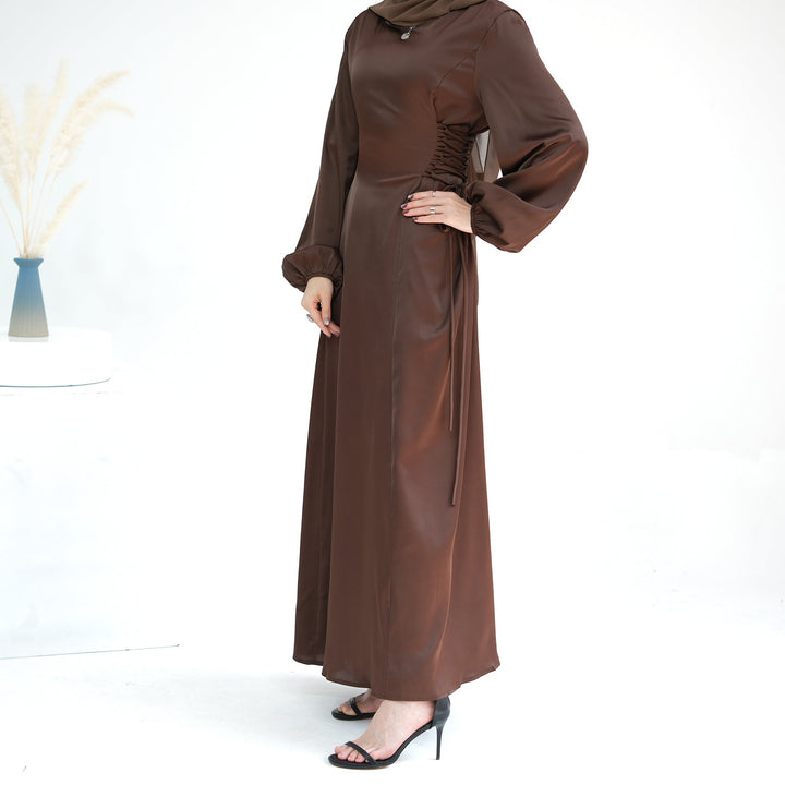Get trendy with Sandra Long Sleeve Maxi Dress - Brown - Dresses available at Voilee NY. Grab yours for $59.90 today!