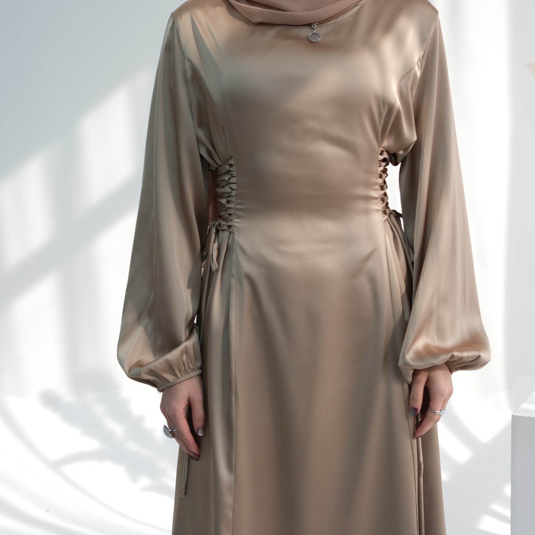 Champagne long sleeve maxi dress best sale