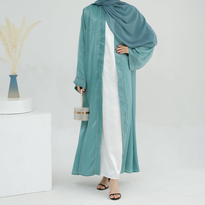 Get trendy with Angie Abaya Set - Aqua -  available at Voilee NY. Grab yours for $84.90 today!