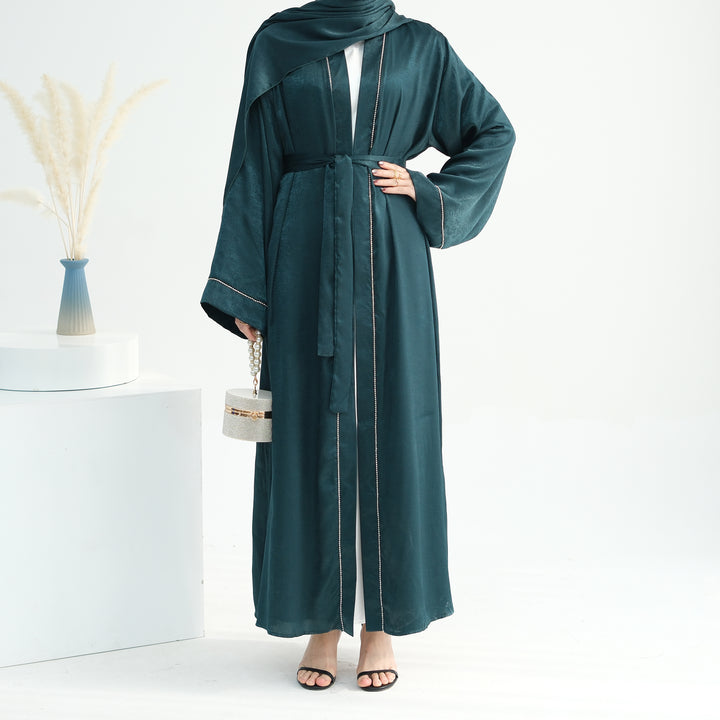 Get trendy with Angie Abaya Set - Dark Emerald -  available at Voilee NY. Grab yours for $84.90 today!