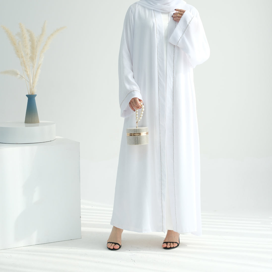 Get trendy with Angie Abaya Set - White -  available at Voilee NY. Grab yours for $84.90 today!