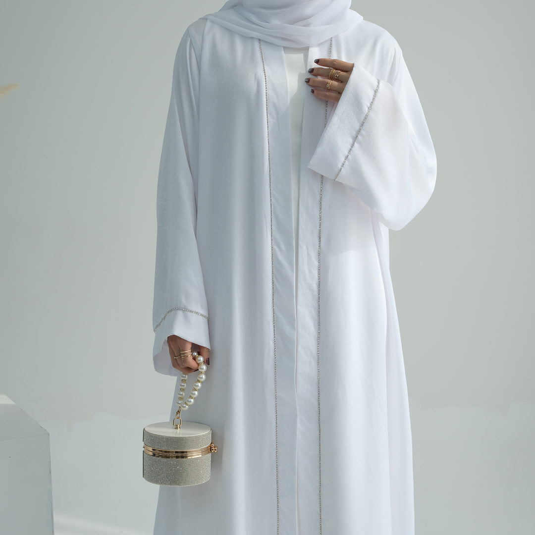 Get trendy with Angie Abaya Set - White -  available at Voilee NY. Grab yours for $84.90 today!