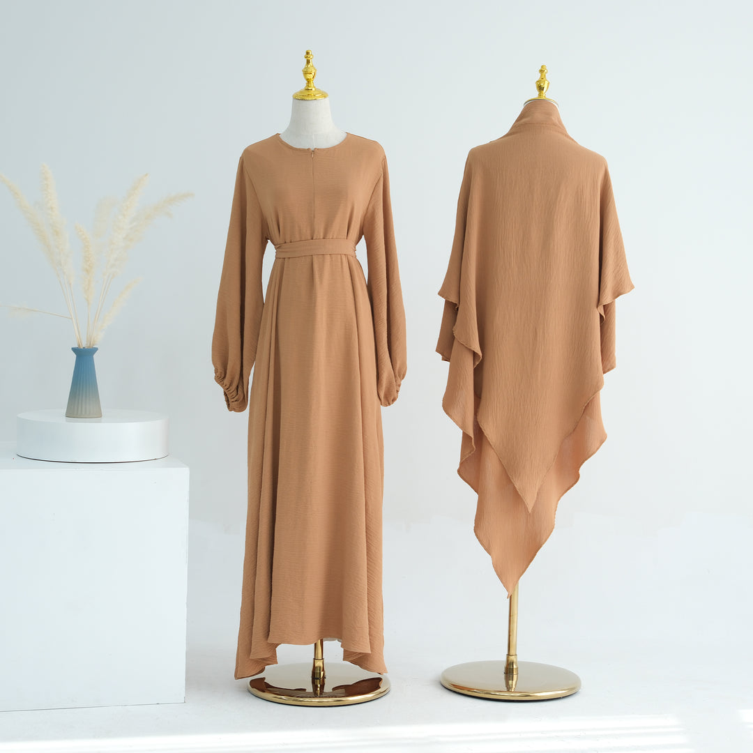 Essential Abaya Khimar Set - Camel
