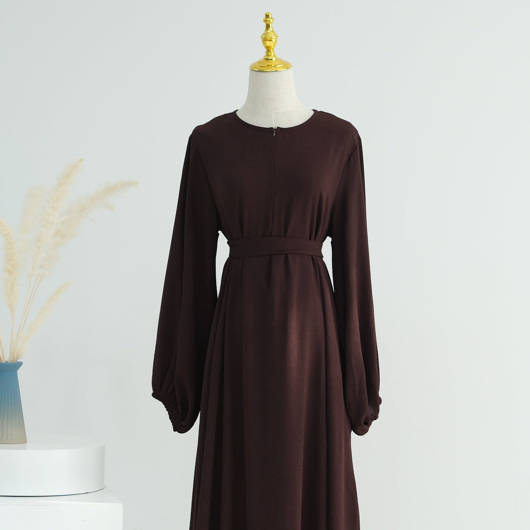 Get trendy with Essential Abaya Khimar Set - Coffee -  available at Voilee NY. Grab yours for $70 today!