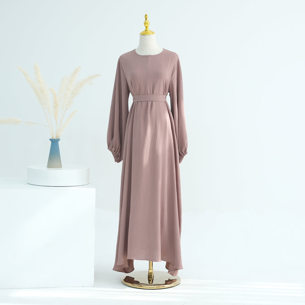 Get trendy with Essential Abaya Khimar Set - Latte -  available at Voilee NY. Grab yours for $70 today!