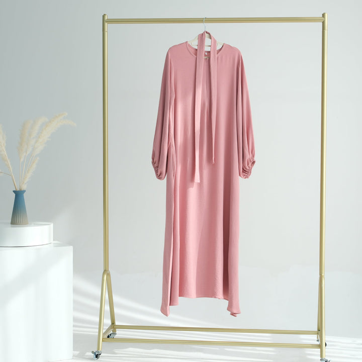 Get trendy with Essential Abaya Khimar Set - Pink -  available at Voilee NY. Grab yours for $70 today!