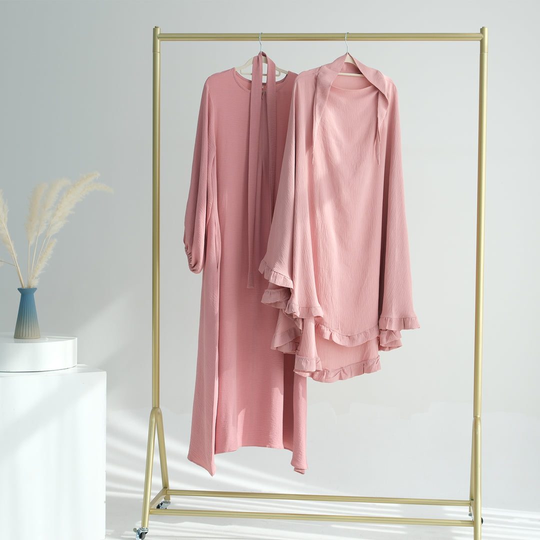 Essential Abaya Khimar Set - Pink