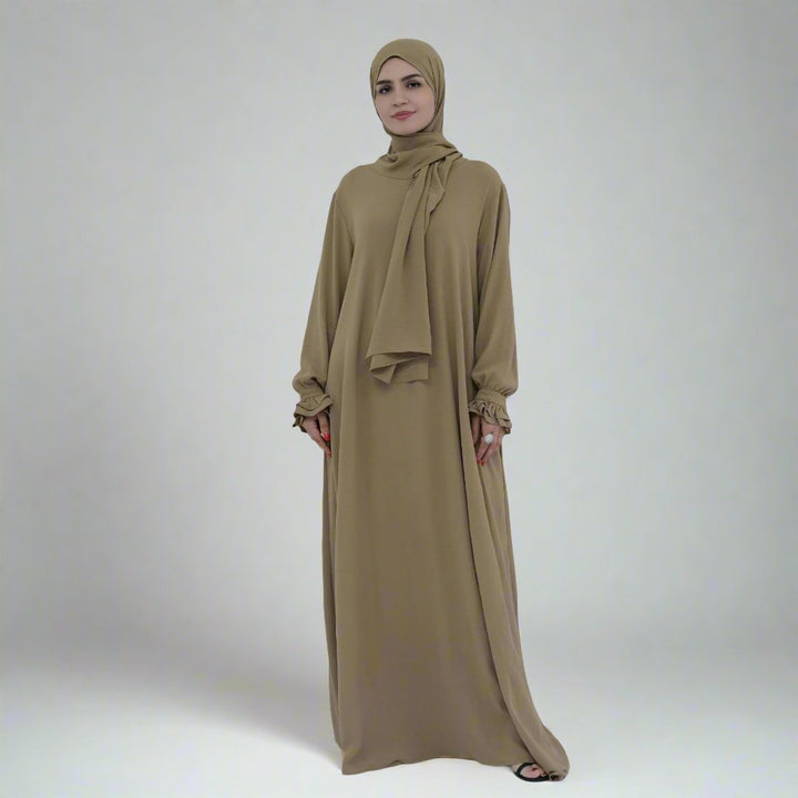 Get trendy with Zarina Abaya and Hijab Combo - Dresses available at Voilee NY. Grab yours for $54.90 today!