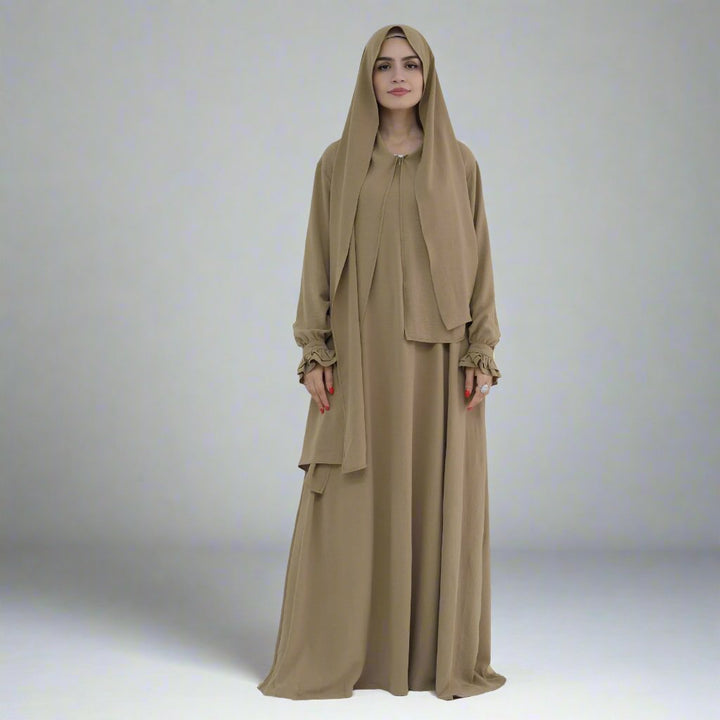 Get trendy with Zarina Abaya and Hijab Combo - Dresses available at Voilee NY. Grab yours for $54.90 today!