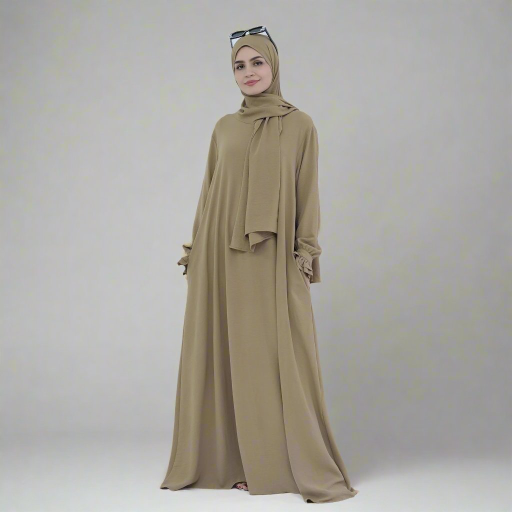 Get trendy with Zarina Abaya and Hijab Combo - Dresses available at Voilee NY. Grab yours for $54.90 today!