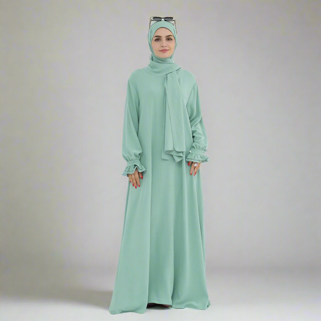 Get trendy with Zarina Abaya and Hijab Combo - Dresses available at Voilee NY. Grab yours for $54.90 today!