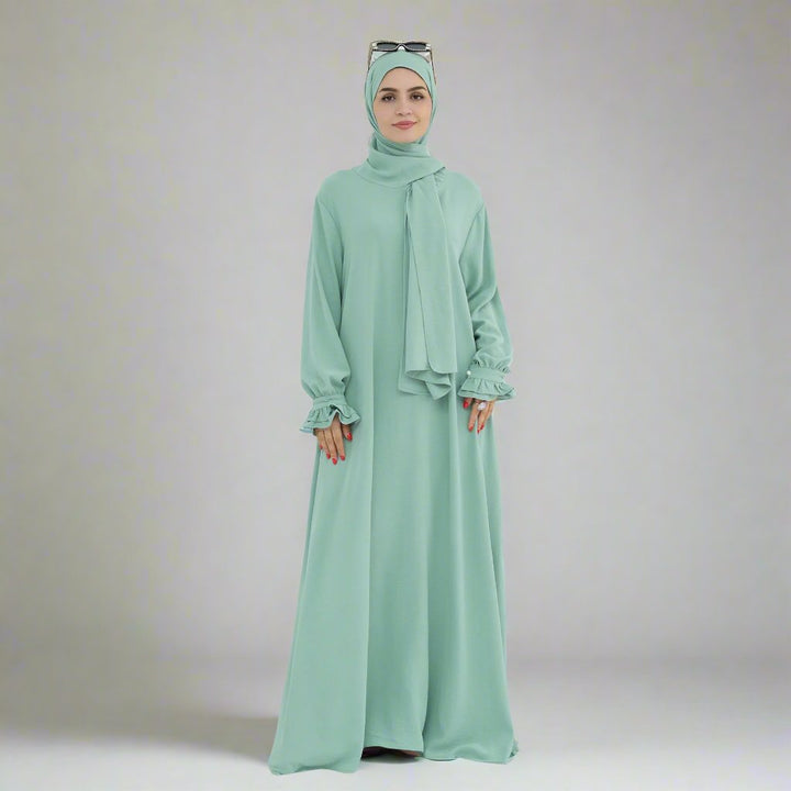 Get trendy with Zarina Abaya and Hijab Combo - Dresses available at Voilee NY. Grab yours for $54.90 today!