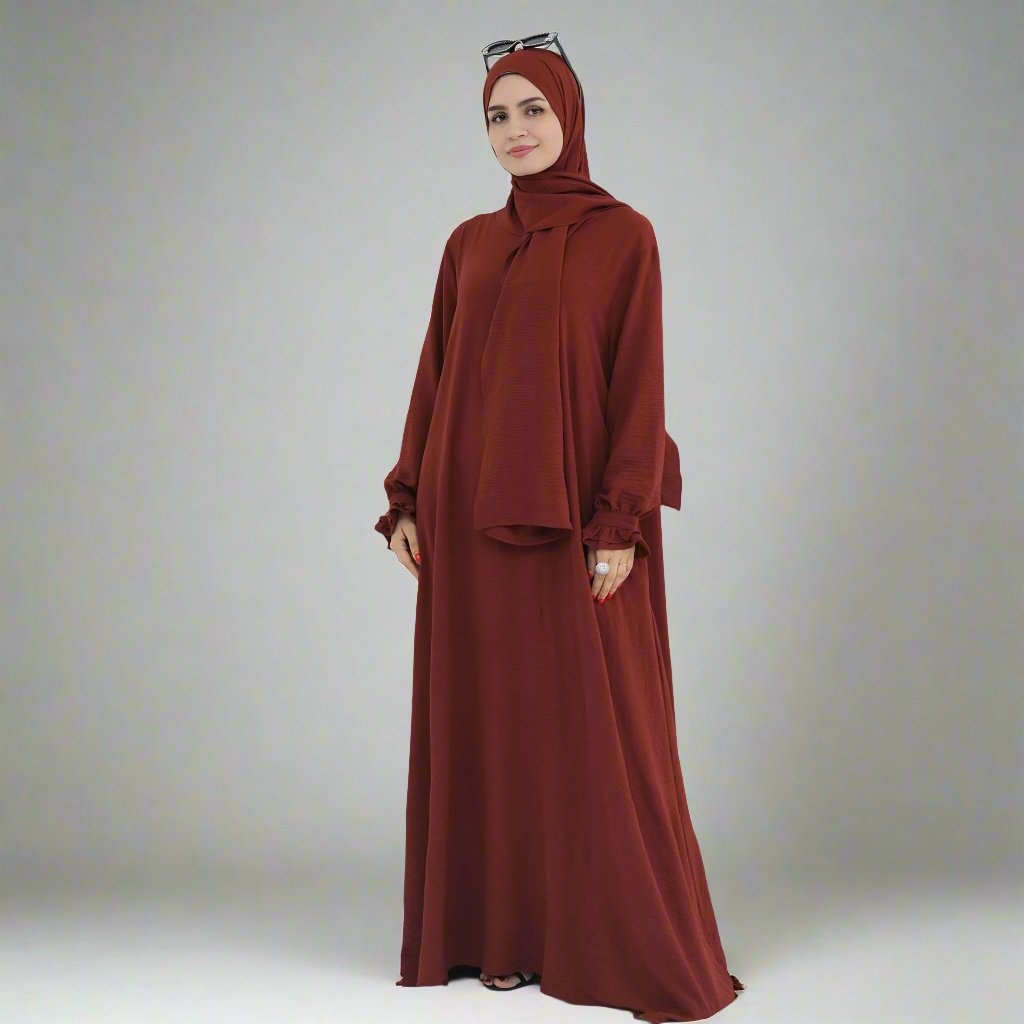 Get trendy with Zarina Abaya and Hijab Combo - Dresses available at Voilee NY. Grab yours for $54.90 today!