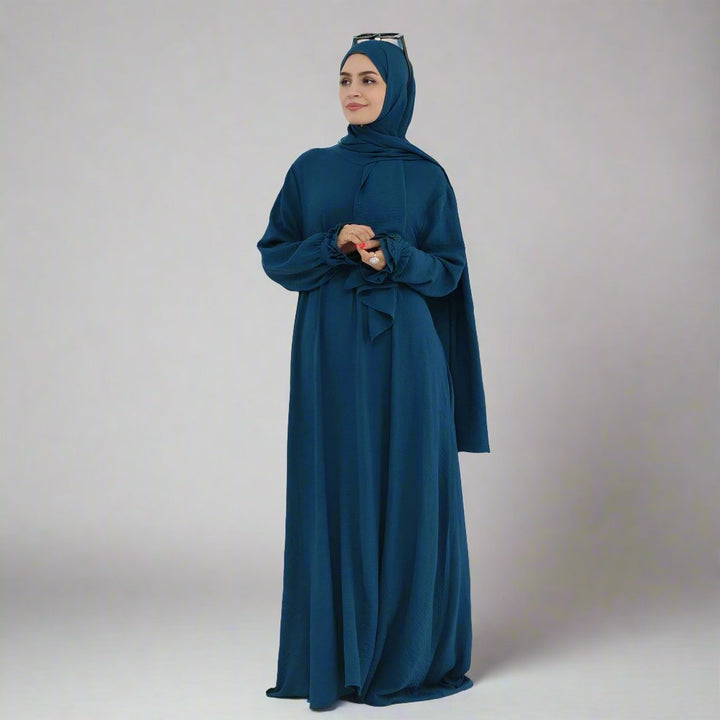 Get trendy with Zarina Abaya and Hijab Combo - Dresses available at Voilee NY. Grab yours for $54.90 today!