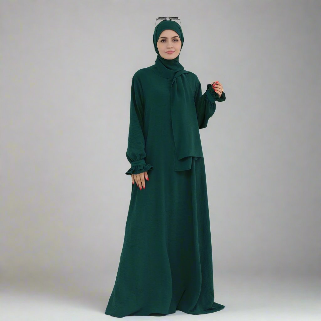 Get trendy with Zarina Abaya and Hijab Combo - Dresses available at Voilee NY. Grab yours for $54.90 today!