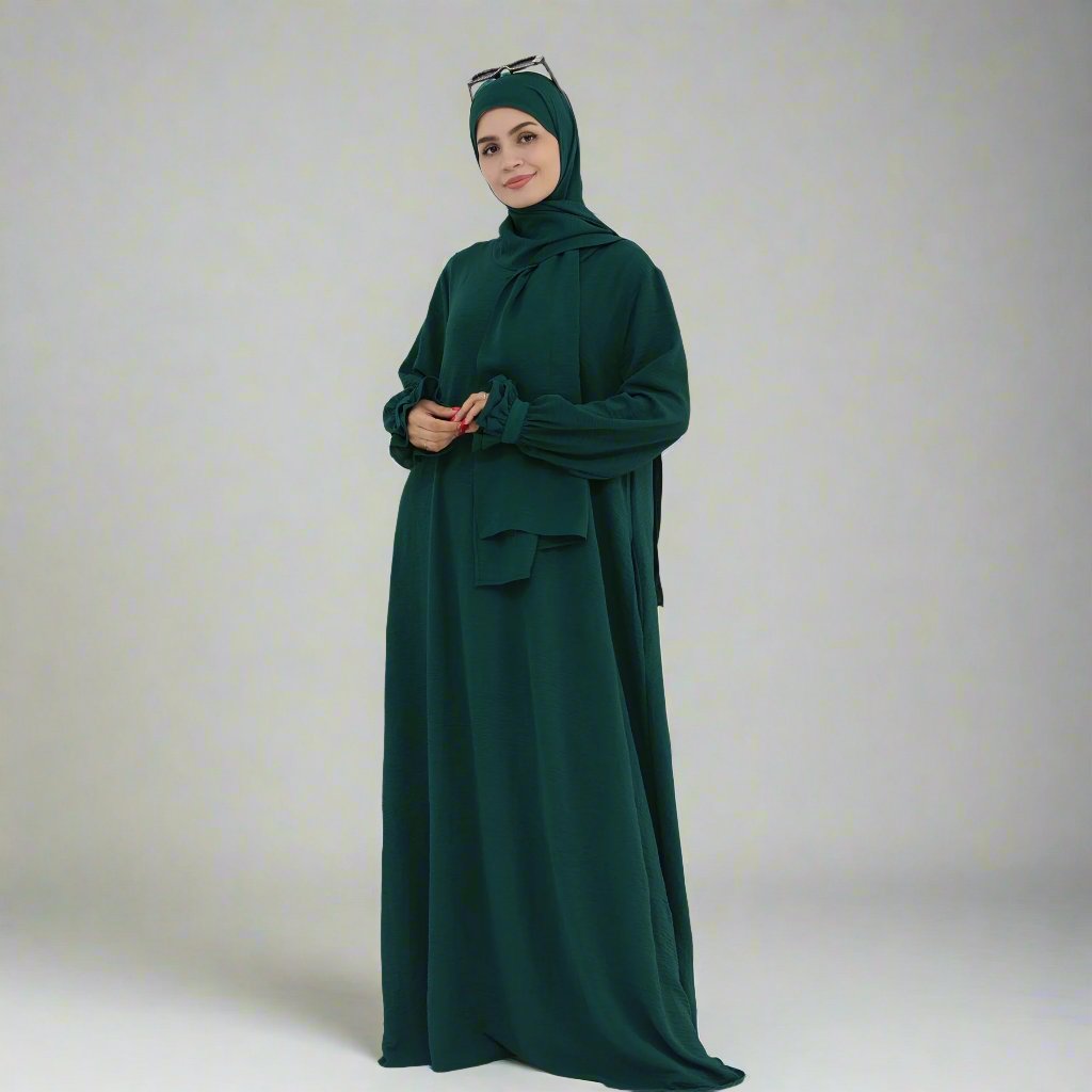 Get trendy with Zarina Abaya and Hijab Combo - Dresses available at Voilee NY. Grab yours for $54.90 today!