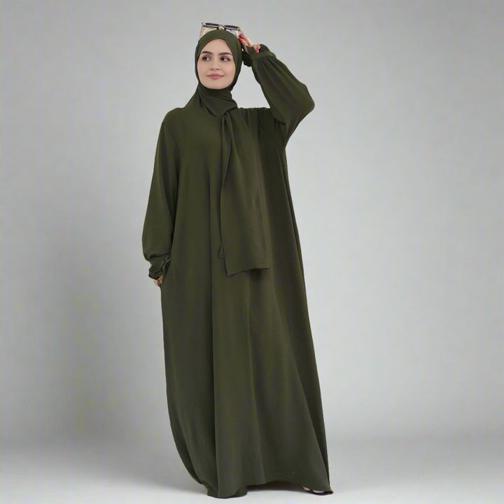 Get trendy with Zarina Abaya and Hijab Combo - Dresses available at Voilee NY. Grab yours for $54.90 today!