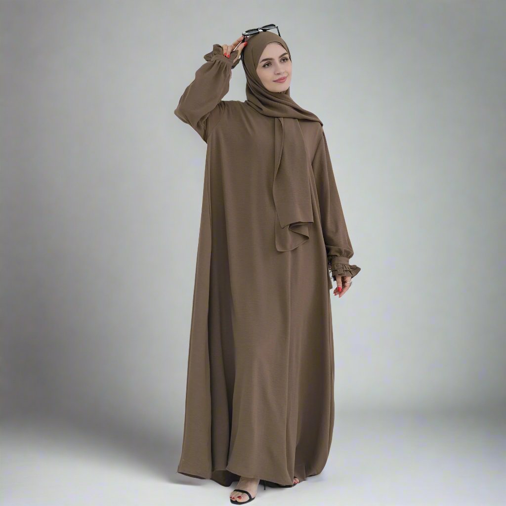 Get trendy with Zarina Abaya and Hijab Combo - Dresses available at Voilee NY. Grab yours for $54.90 today!