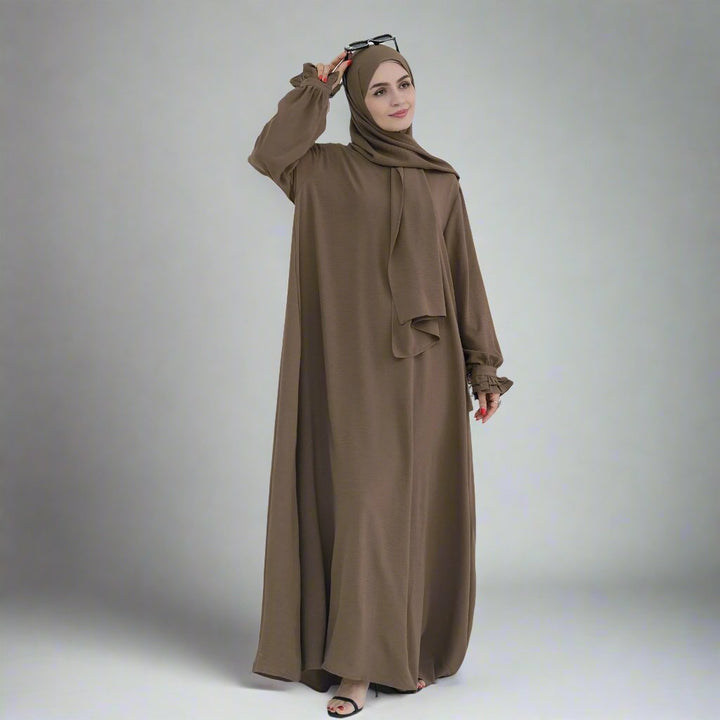 Get trendy with Zarina Abaya and Hijab Combo - Dresses available at Voilee NY. Grab yours for $54.90 today!