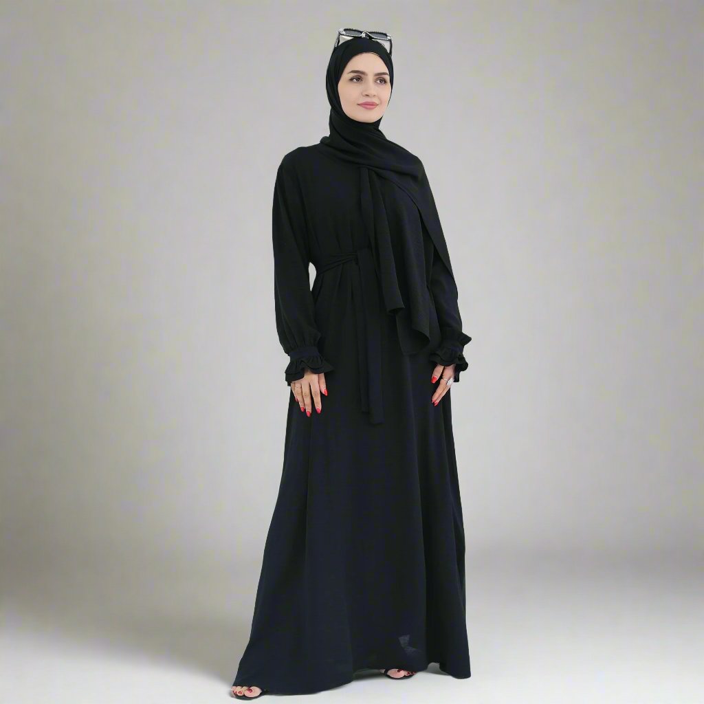 Get trendy with Zarina Abaya and Hijab Combo - Dresses available at Voilee NY. Grab yours for $54.90 today!