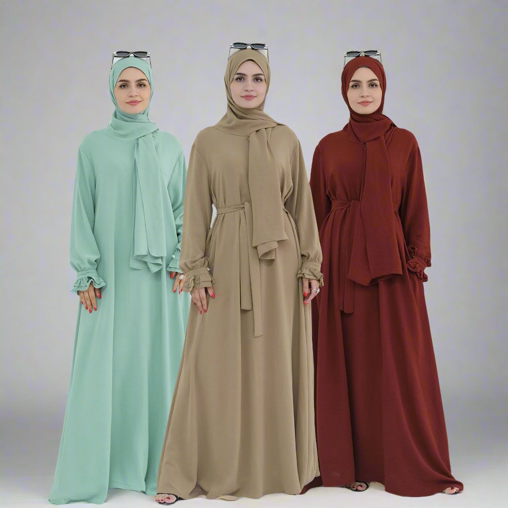 Get trendy with Zarina Abaya and Hijab Combo - Dresses available at Voilee NY. Grab yours for $54.90 today!