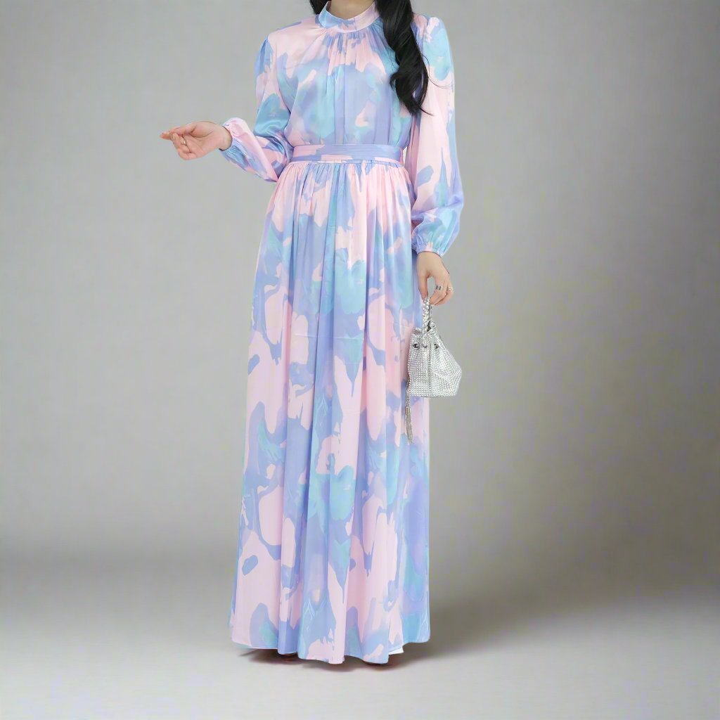 Talia Printed Maxi Dress - Pink