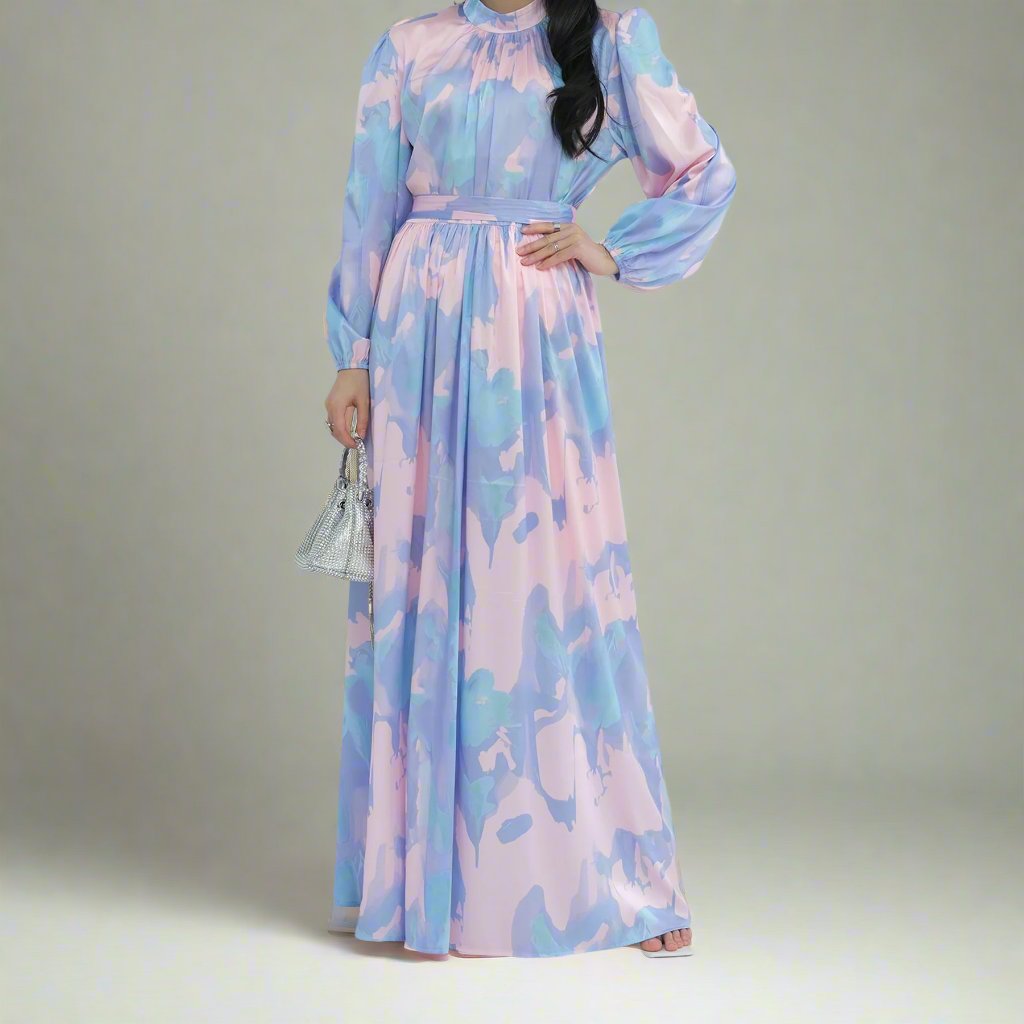 Talia Printed Maxi Dress - Pink