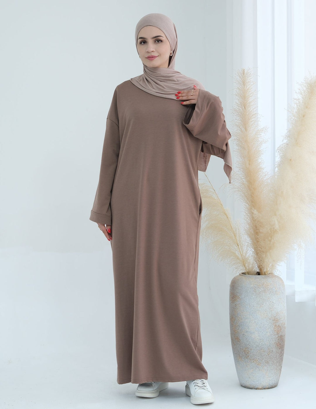 Get trendy with Ava Knit Maxi Dress - Taupe - Dresses available at Voilee NY. Grab yours for $52.90 today!