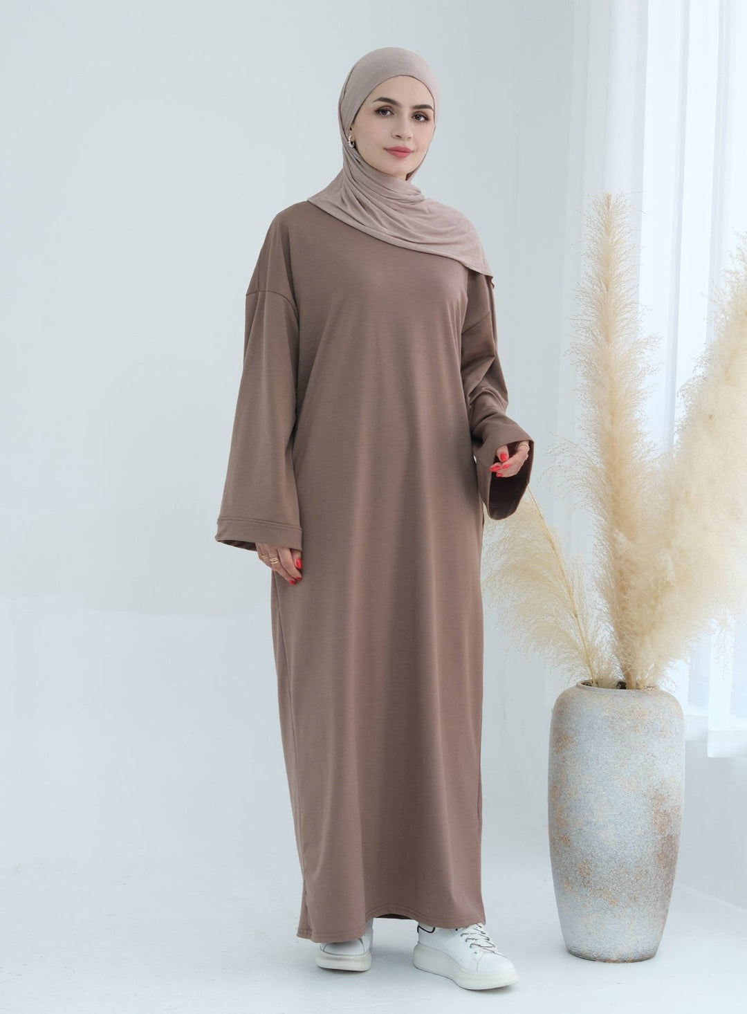 Get trendy with Ava Knit Maxi Dress - Taupe - Dresses available at Voilee NY. Grab yours for $52.90 today!