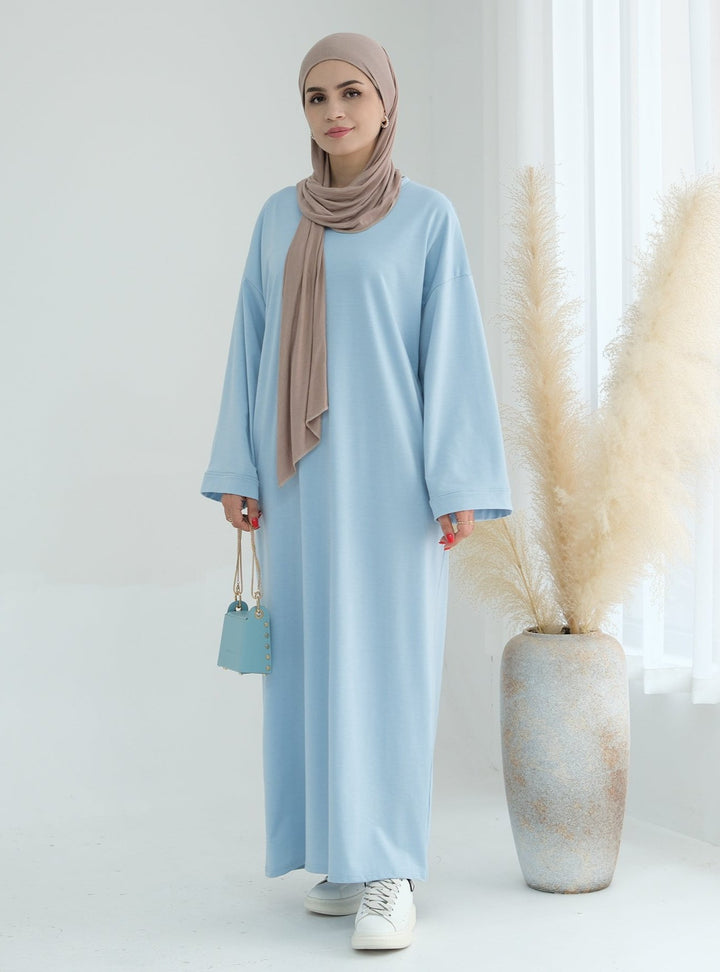 Get trendy with Ava Knit Maxi Dress - Blue - Dresses available at Voilee NY. Grab yours for $52.90 today!