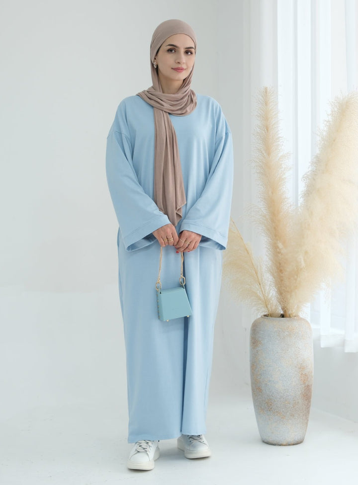 Get trendy with Ava Knit Maxi Dress - Blue - Dresses available at Voilee NY. Grab yours for $52.90 today!