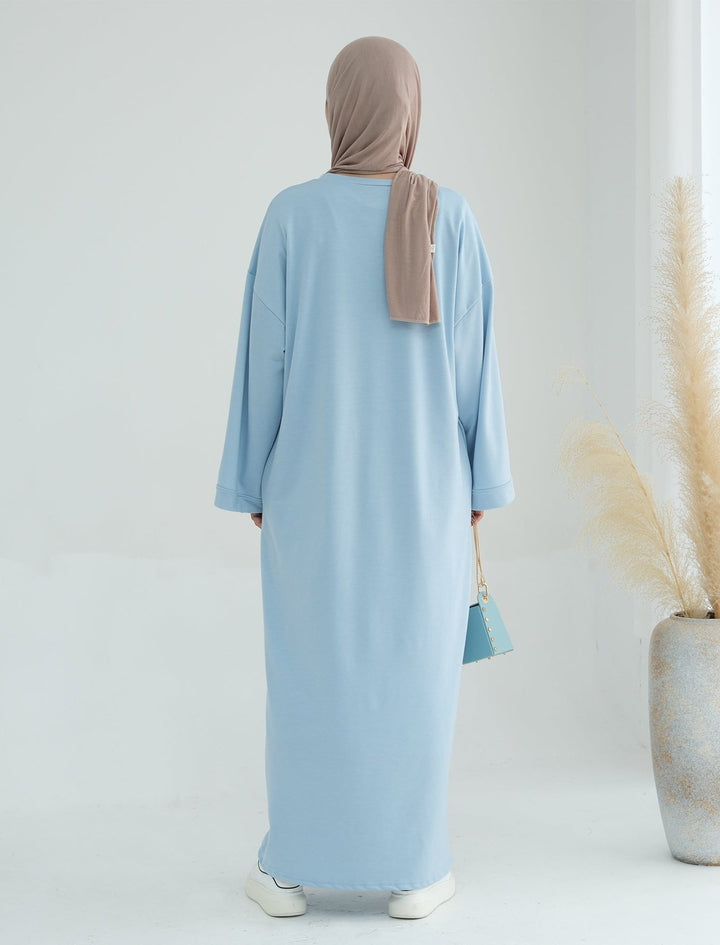 Get trendy with Ava Knit Maxi Dress - Blue - Dresses available at Voilee NY. Grab yours for $52.90 today!