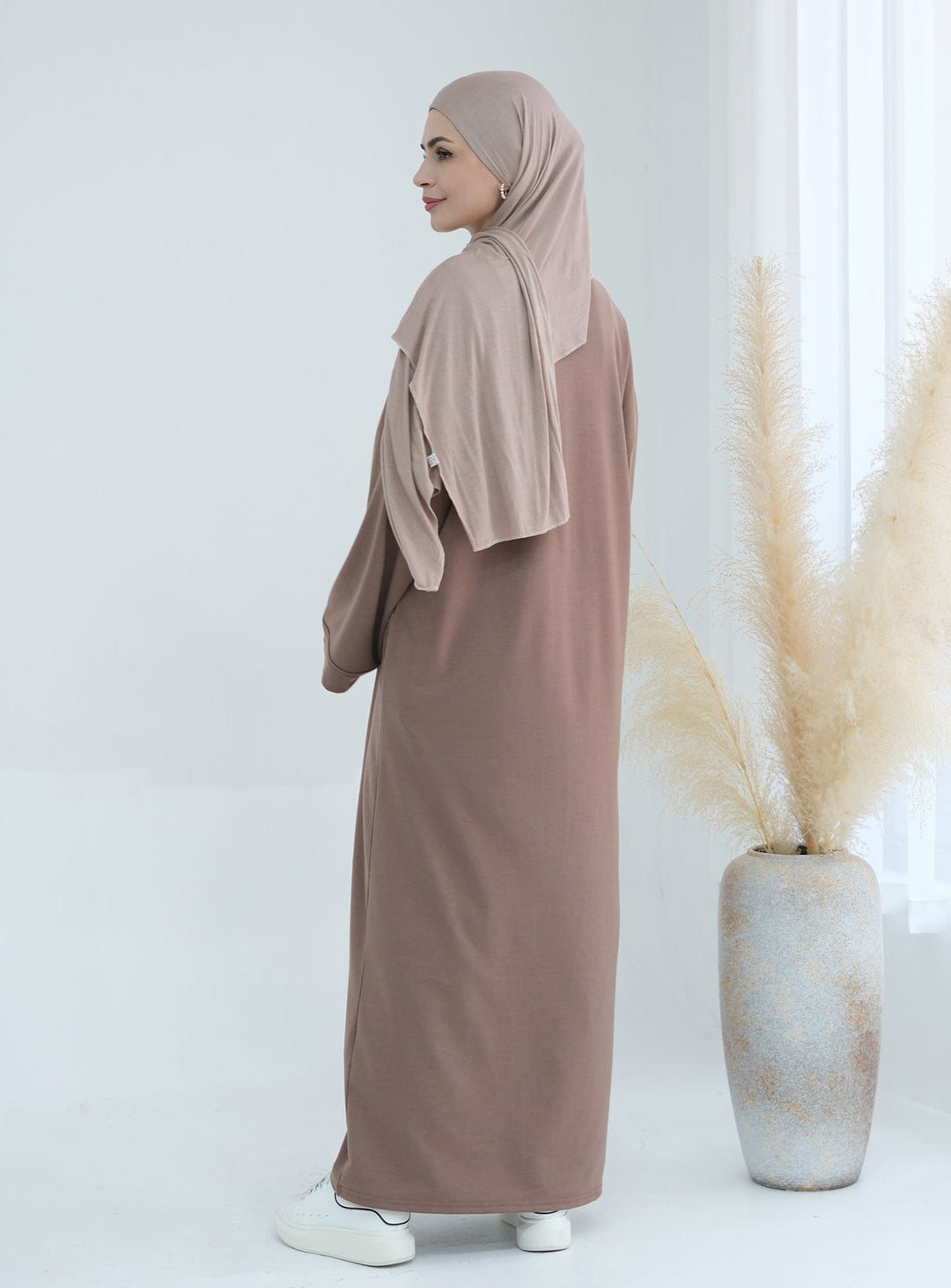 Get trendy with Ava Knit Maxi Dress - Taupe - Dresses available at Voilee NY. Grab yours for $52.90 today!