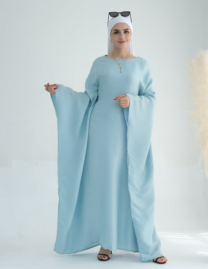 Get trendy with Yuna Shimmer Butterfly Abaya - Blue -  available at Voilee NY. Grab yours for $59.90 today!