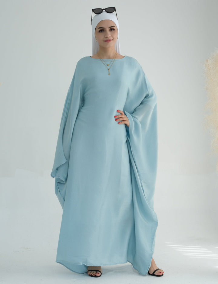 Get trendy with Yuna Shimmer Butterfly Abaya - Blue -  available at Voilee NY. Grab yours for $59.90 today!