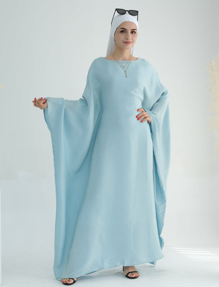 Get trendy with Yuna Shimmer Butterfly Abaya - Blue -  available at Voilee NY. Grab yours for $59.90 today!