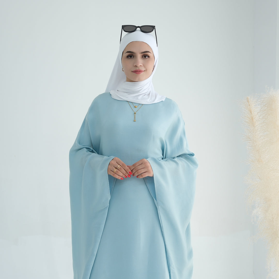 Get trendy with Yuna Shimmer Butterfly Abaya - Blue -  available at Voilee NY. Grab yours for $59.90 today!