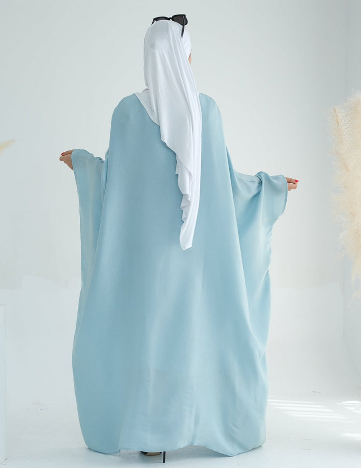 Get trendy with Yuna Shimmer Butterfly Abaya - Blue -  available at Voilee NY. Grab yours for $59.90 today!