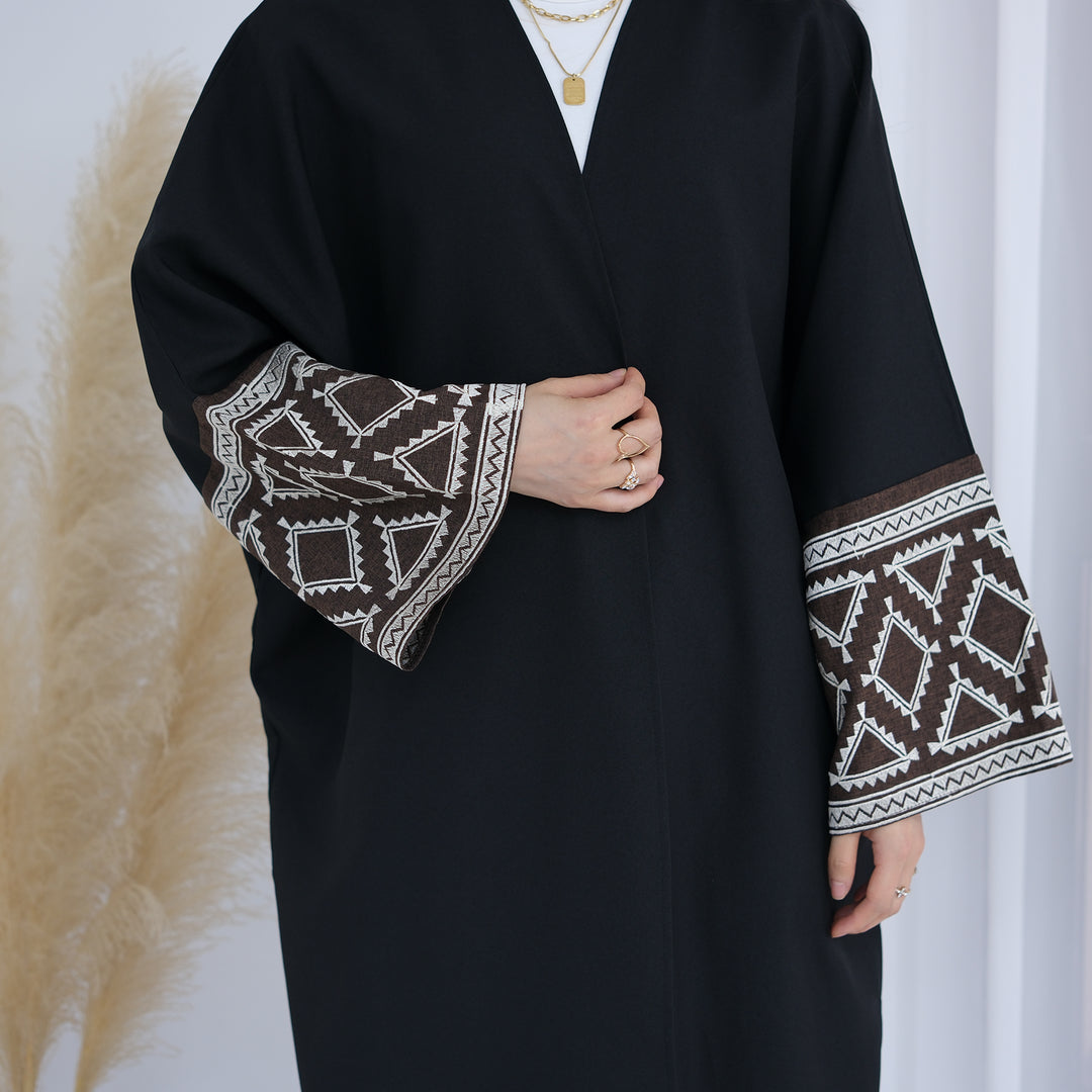 Rania Open Abaya Kimono - Black