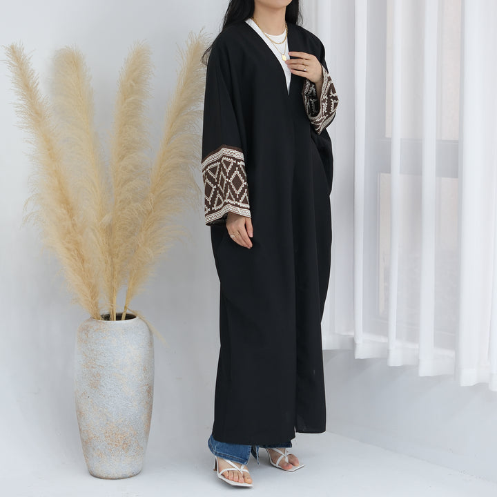 Rania Open Abaya Kimono - Black