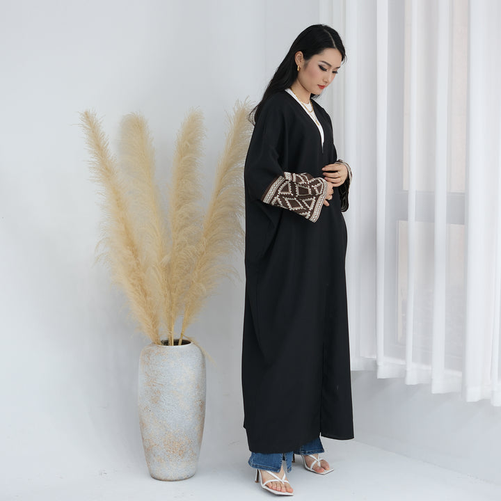 Rania Open Abaya Kimono - Black