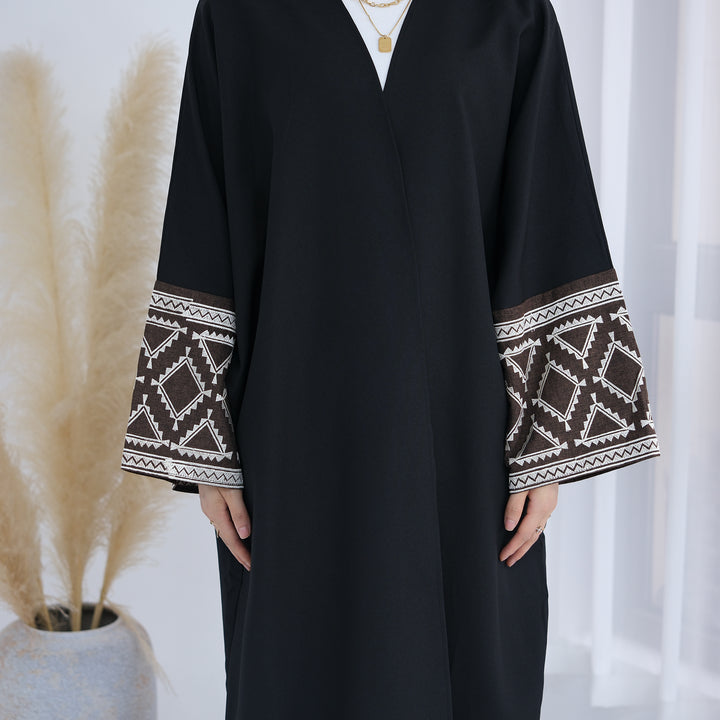 Rania Open Abaya Kimono - Black