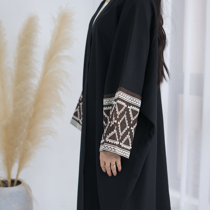 Rania Open Abaya Kimono - Black