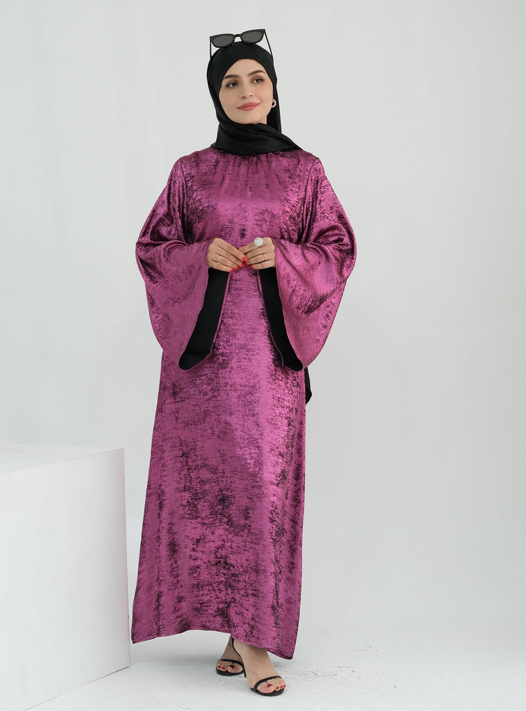 Get trendy with Bailey Shimmer Maxi Dress - Magenta -  available at Voilee NY. Grab yours for $64.90 today!