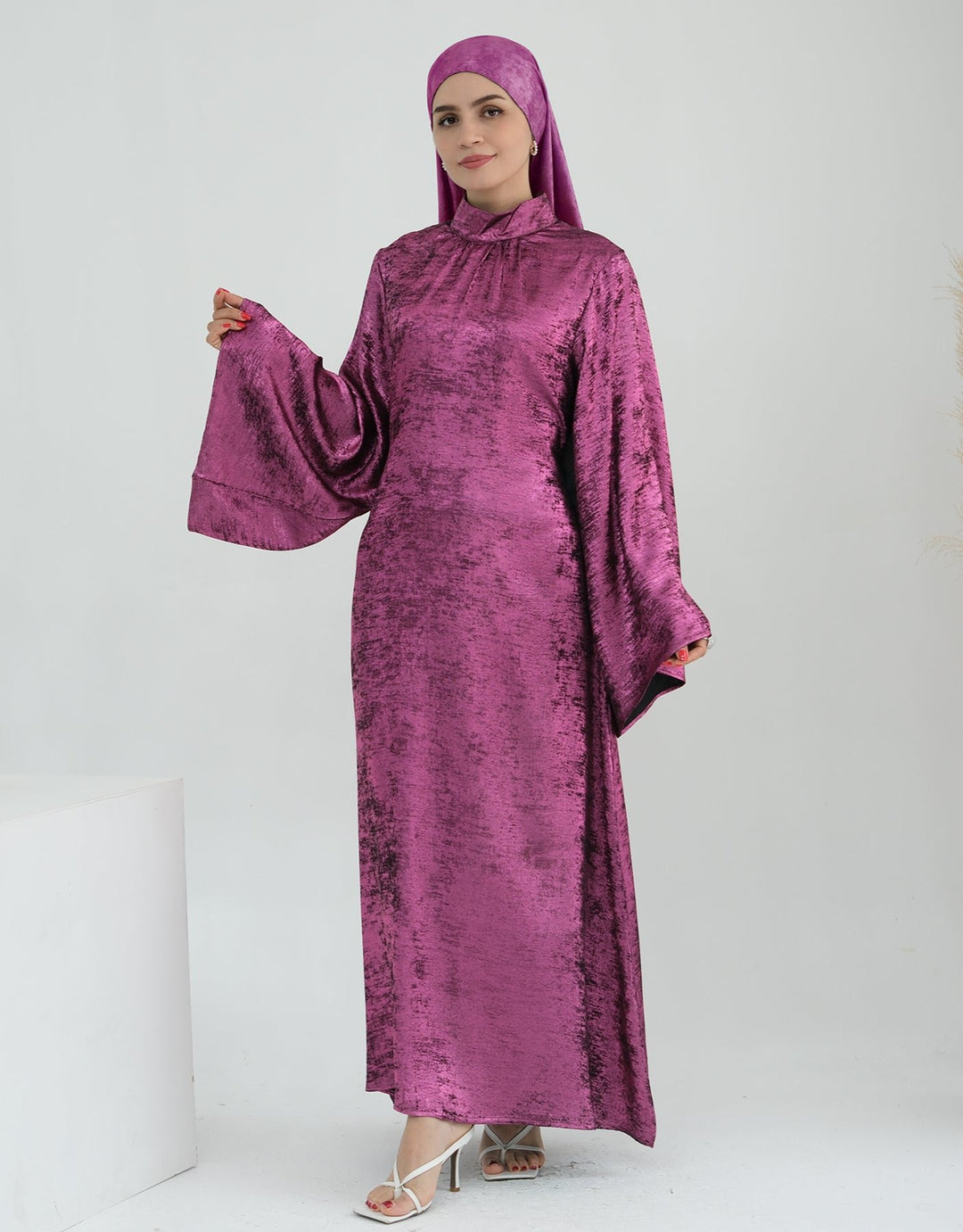 Get trendy with Bailey Shimmer Maxi Dress - Magenta -  available at Voilee NY. Grab yours for $64.90 today!