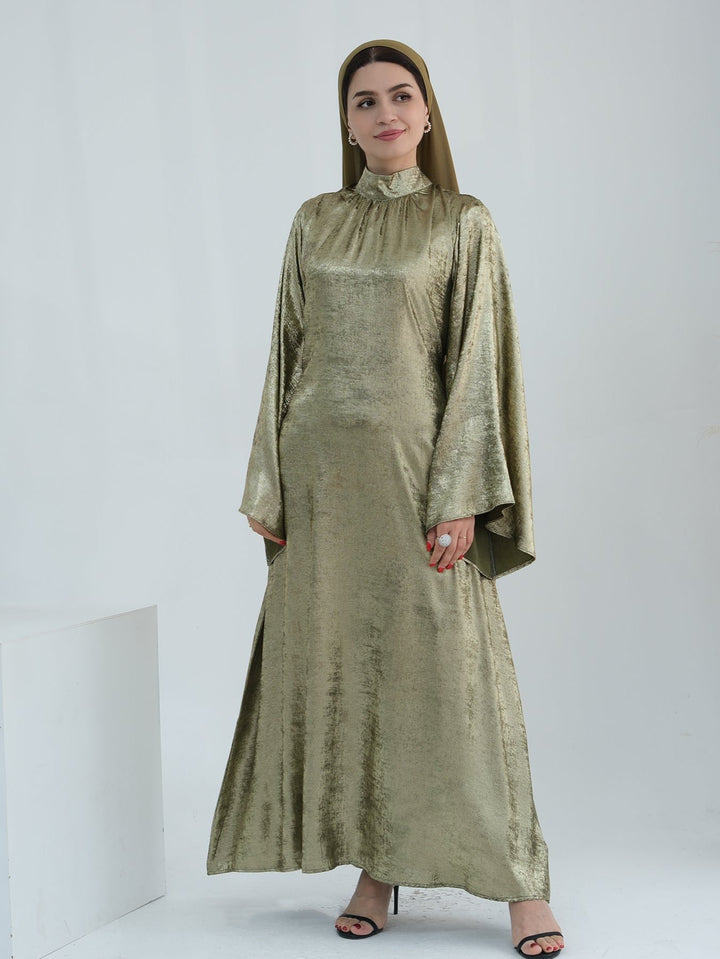 Get trendy with Bailey Shimmer Maxi Dress - Olive -  available at Voilee NY. Grab yours for $64.90 today!