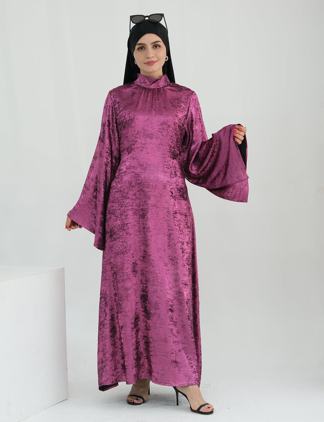 Get trendy with Bailey Shimmer Maxi Dress - Magenta -  available at Voilee NY. Grab yours for $64.90 today!