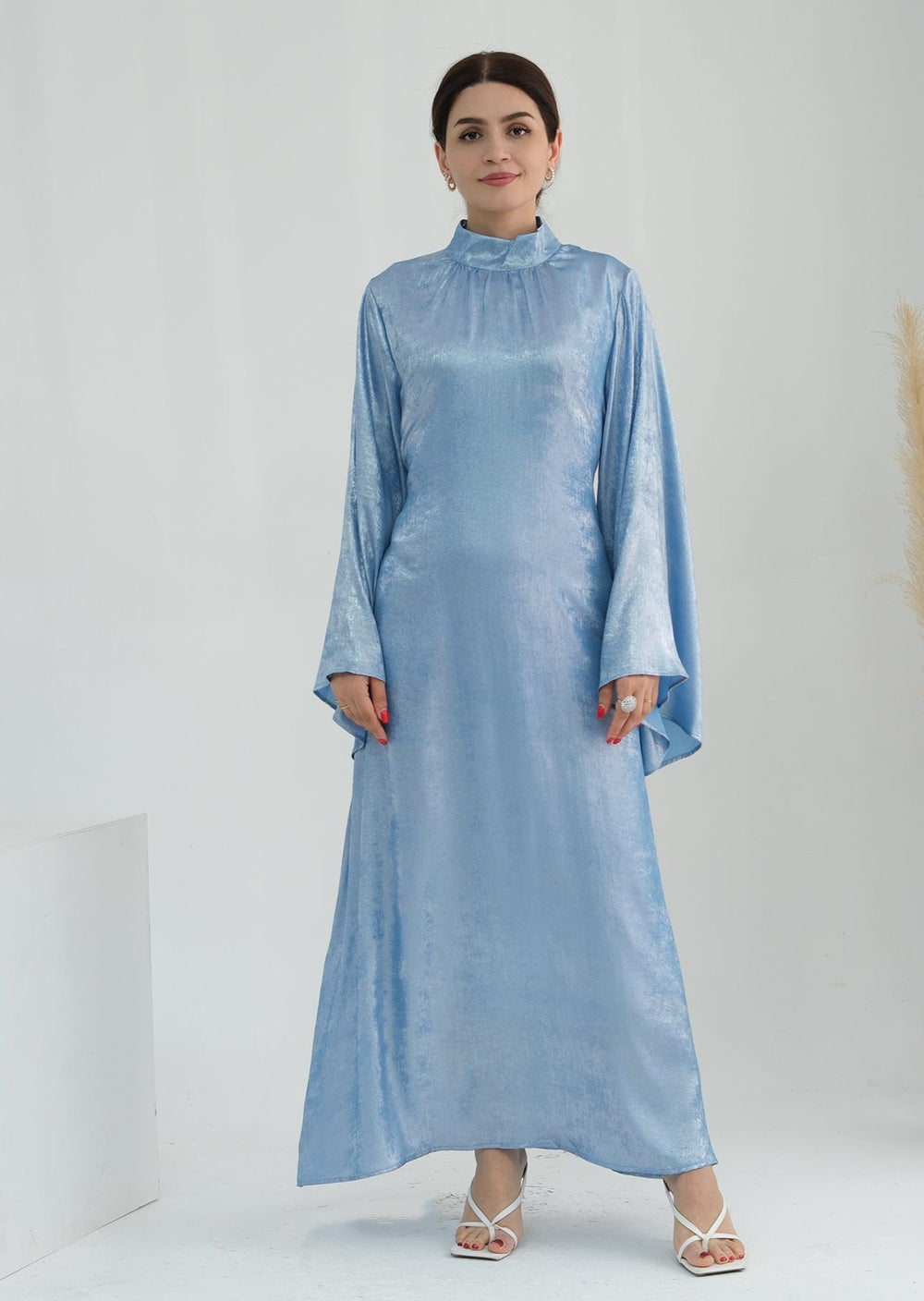 Get trendy with Bailey Shimmer Maxi Dress - Blue -  available at Voilee NY. Grab yours for $64.90 today!