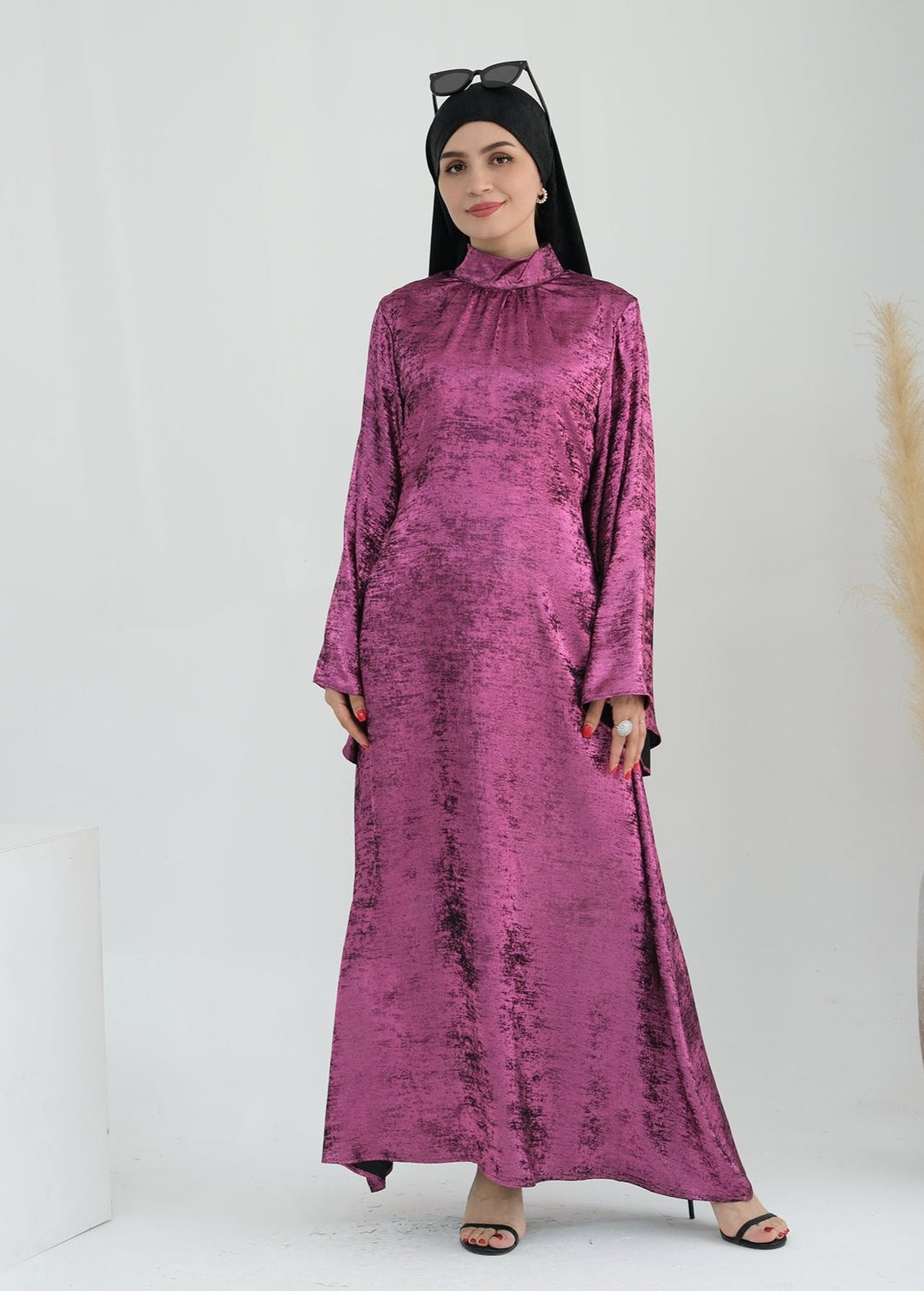 Get trendy with Bailey Shimmer Maxi Dress - Magenta -  available at Voilee NY. Grab yours for $64.90 today!